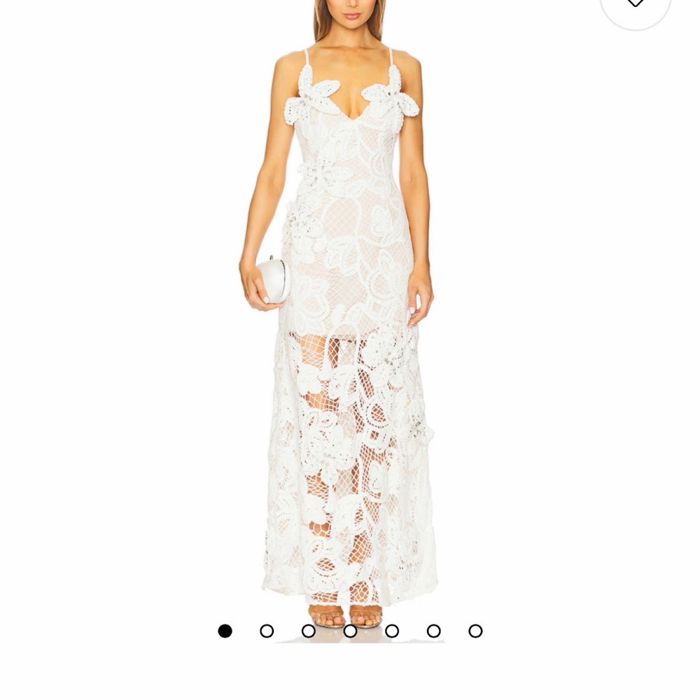 Elliatt White Kyra 3rd floral crochet diamante maxi dress BRAND NEW - Size Smal